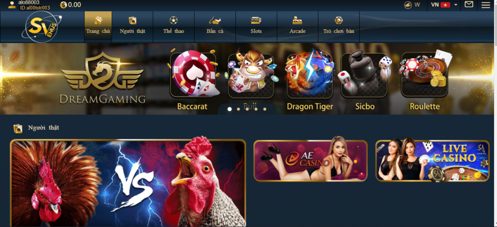SV388 cung cấp nhiều dịch vụ giải trí casino online tại Venus Casino